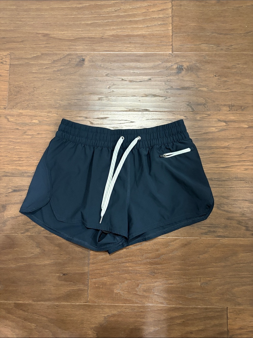 Vuori Navy Athletic Shorts with White Drawstring